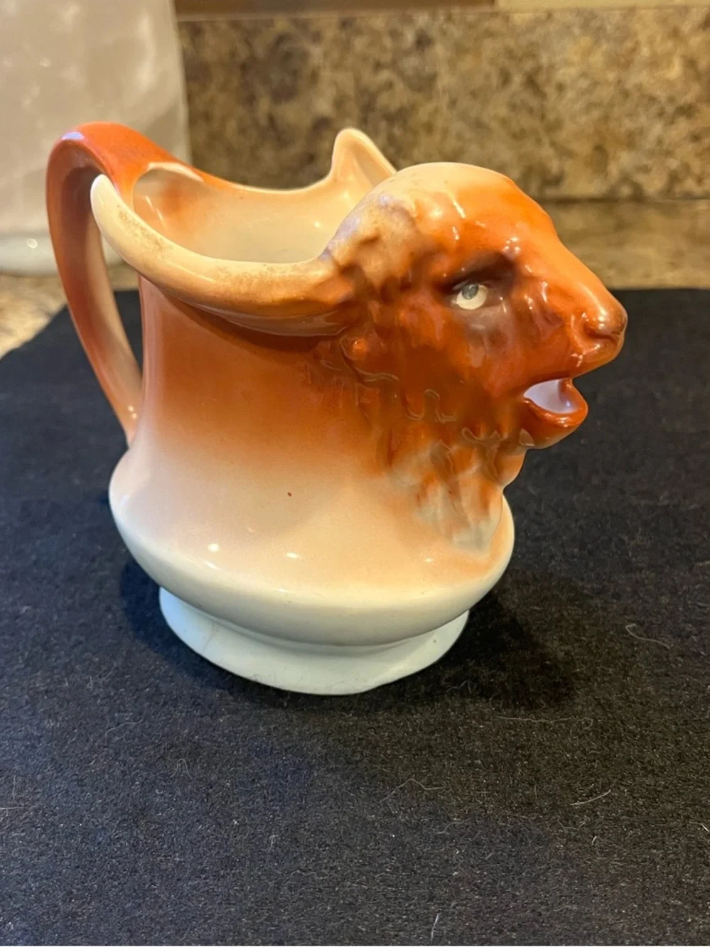 Vintage Royal Bruxonia Austria Water Buffalo Bison Head Creamer Pitcher